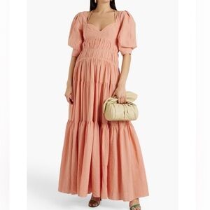NWT JONATHAN SIMKHAI wilder gauze Elegant Peach sorbet Maxi Dress size 2